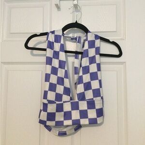 Woman’s Small Checkered Going Out Top